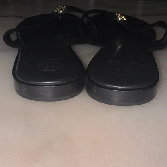 Tory Burch Black and Gold Sandals - Picture 8 of 16